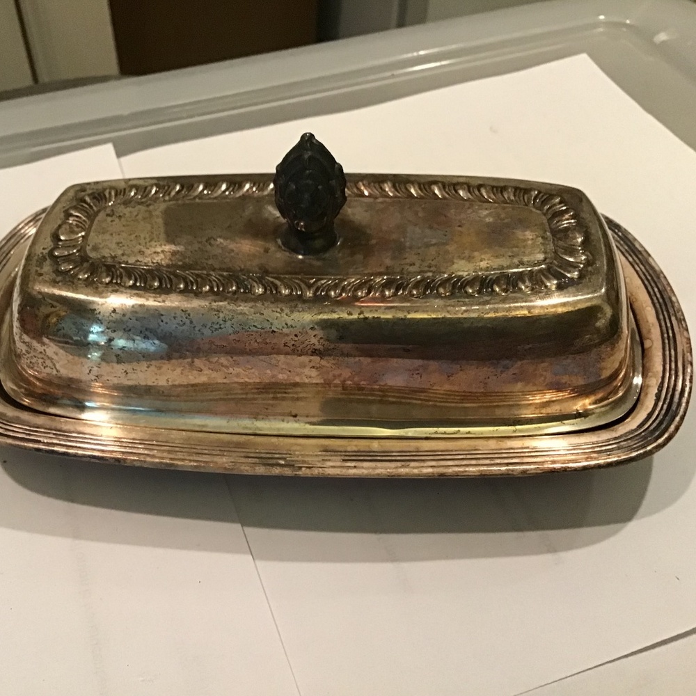 Vintage Butter Dish Silverplate FB Roger’s Silver Co-Home Dining Entertaining